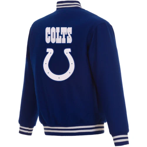 Alternative view of Indianapolis Colts One Color Wool Varsity Blue Jacket