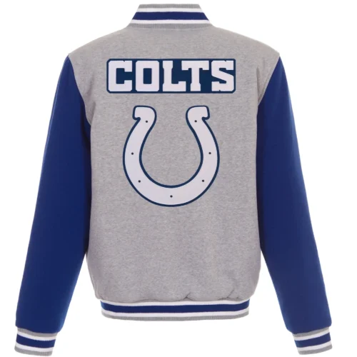 Alternative view of Indianapolis Colts Two Tone Wool Varsity Jacket Gray & Blue