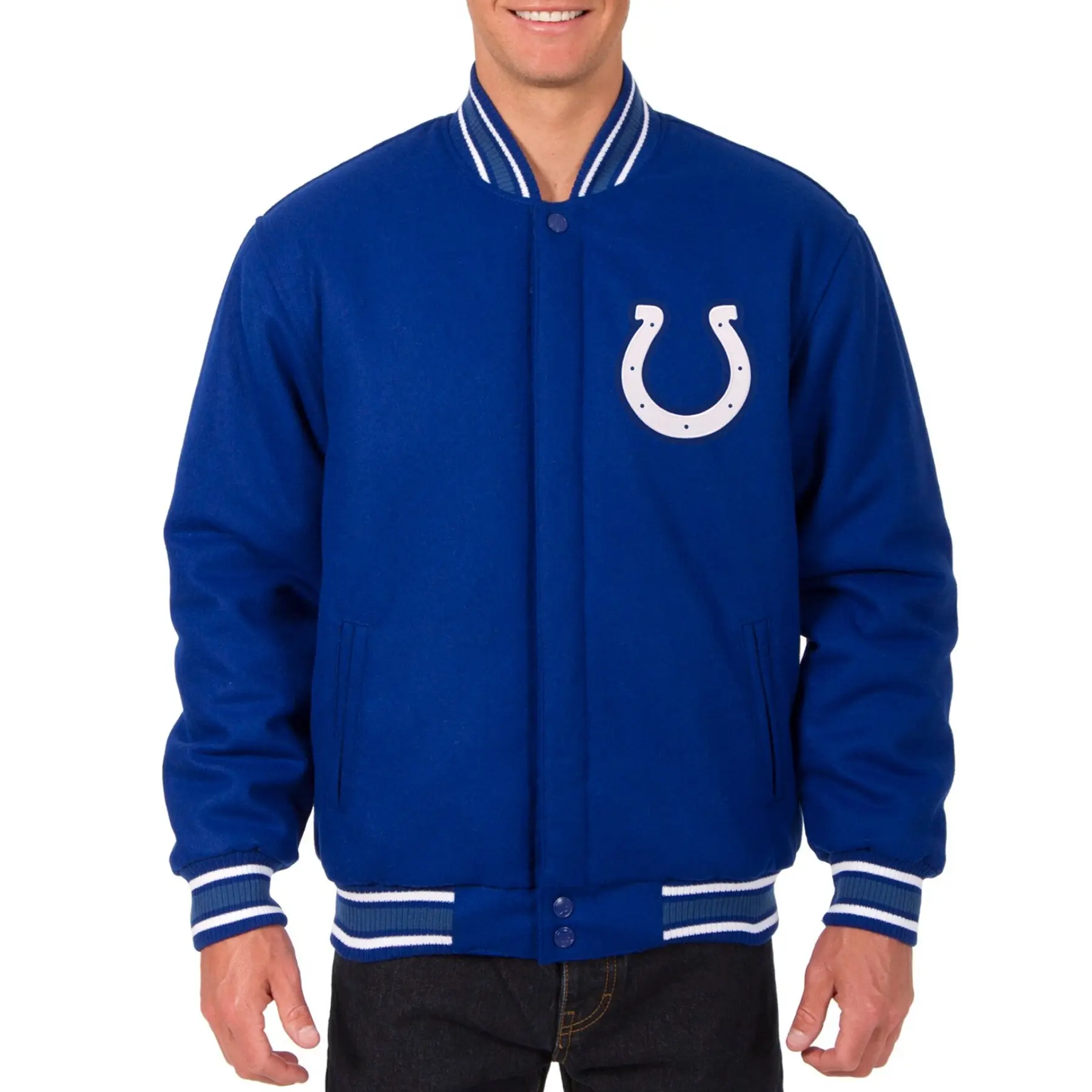 Indianapolis Colts One Color Blue Full Wool Varsity Jacket