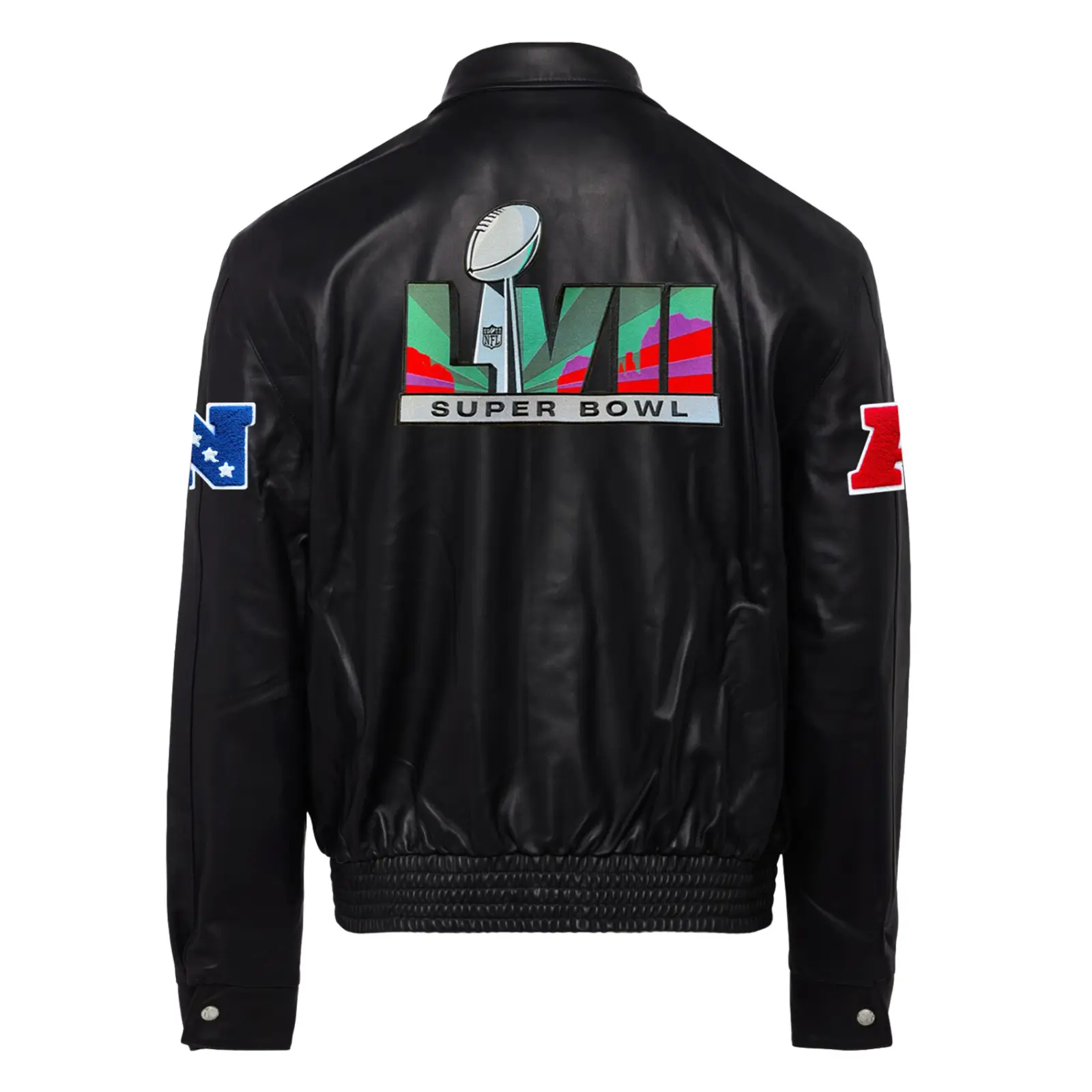 Jeff Hamilton Super Bowl LVII Full-Snap Black Leather Jacket - Image 2