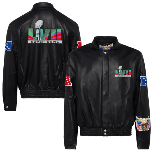 Jeff Hamilton Super Bowl LVII Full-Snap Black Leather Jacket - Image 3
