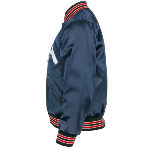 Kansas City Athletics 1960 Authentic Satin Varsity Navy Jacket - Image 4
