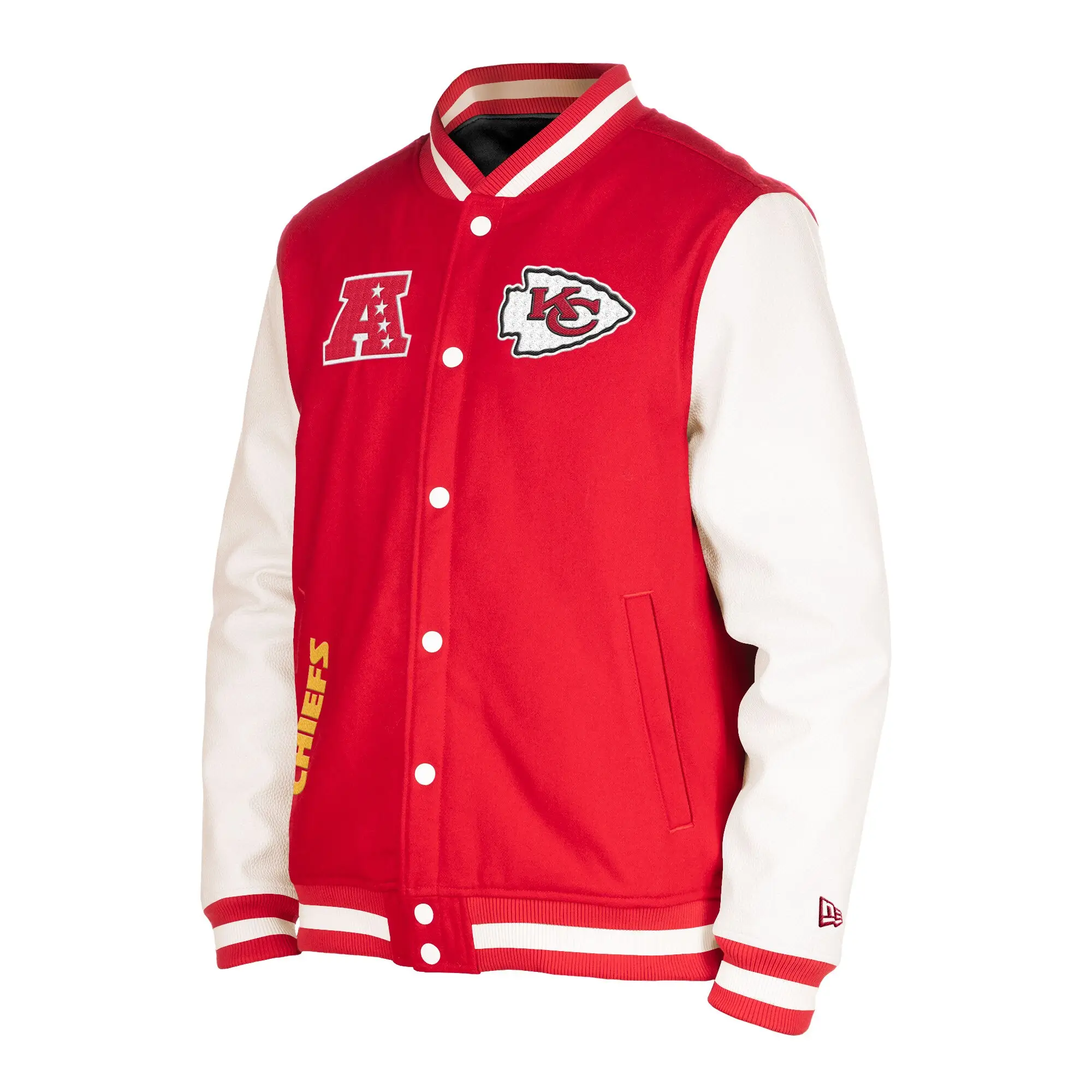 Kansas City Chiefs New Era Third Down Full-Snap Red & White Wool & Leather Varsity Jacket