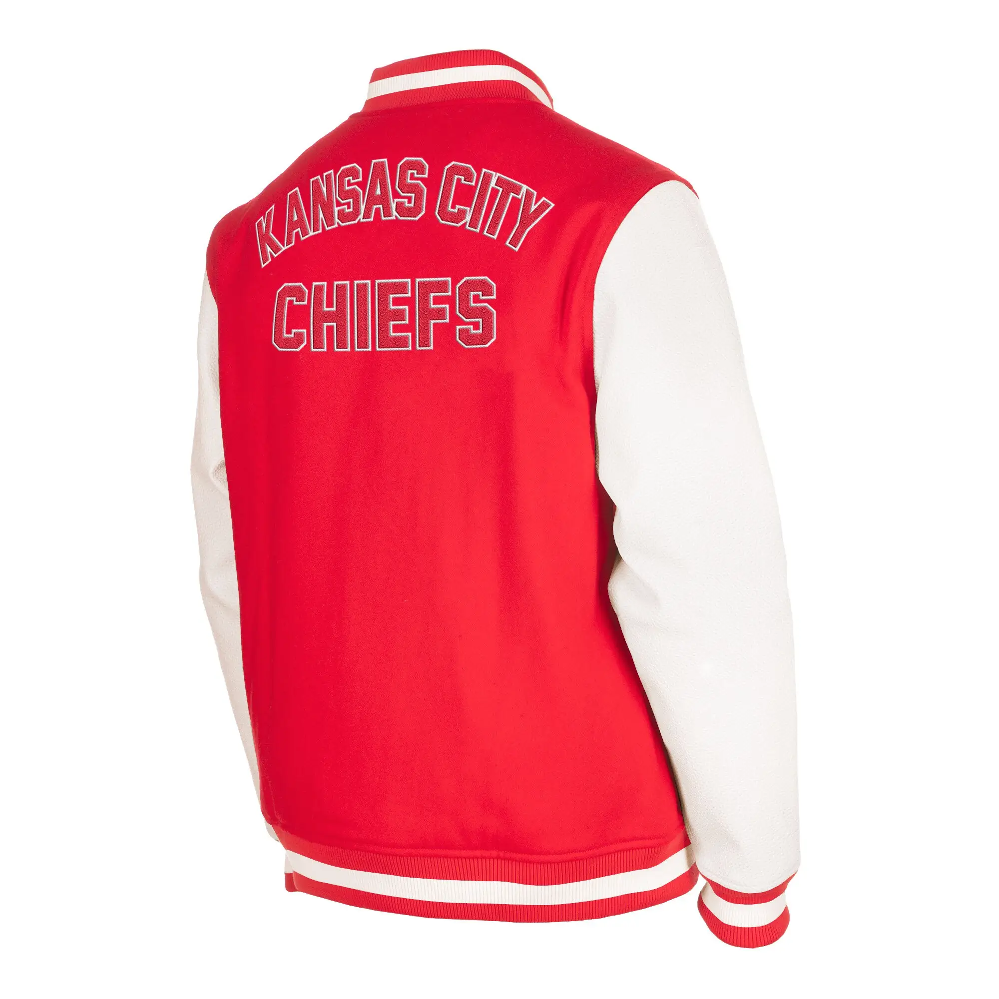 Kansas City Chiefs New Era Third Down Full-Snap Red & White Wool & Leather Varsity Jacket - Image 2