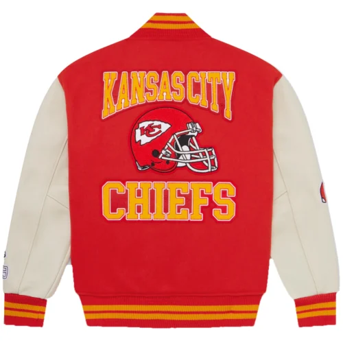 Alternative view of Kansas City Chiefs Full-Snap Wool & Leather Varsity Jacket
