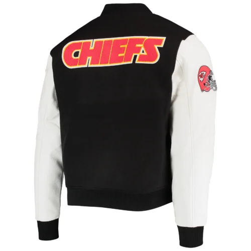 Alternative view of Kansas City Chiefs Classic Black & White Varsity Jacket