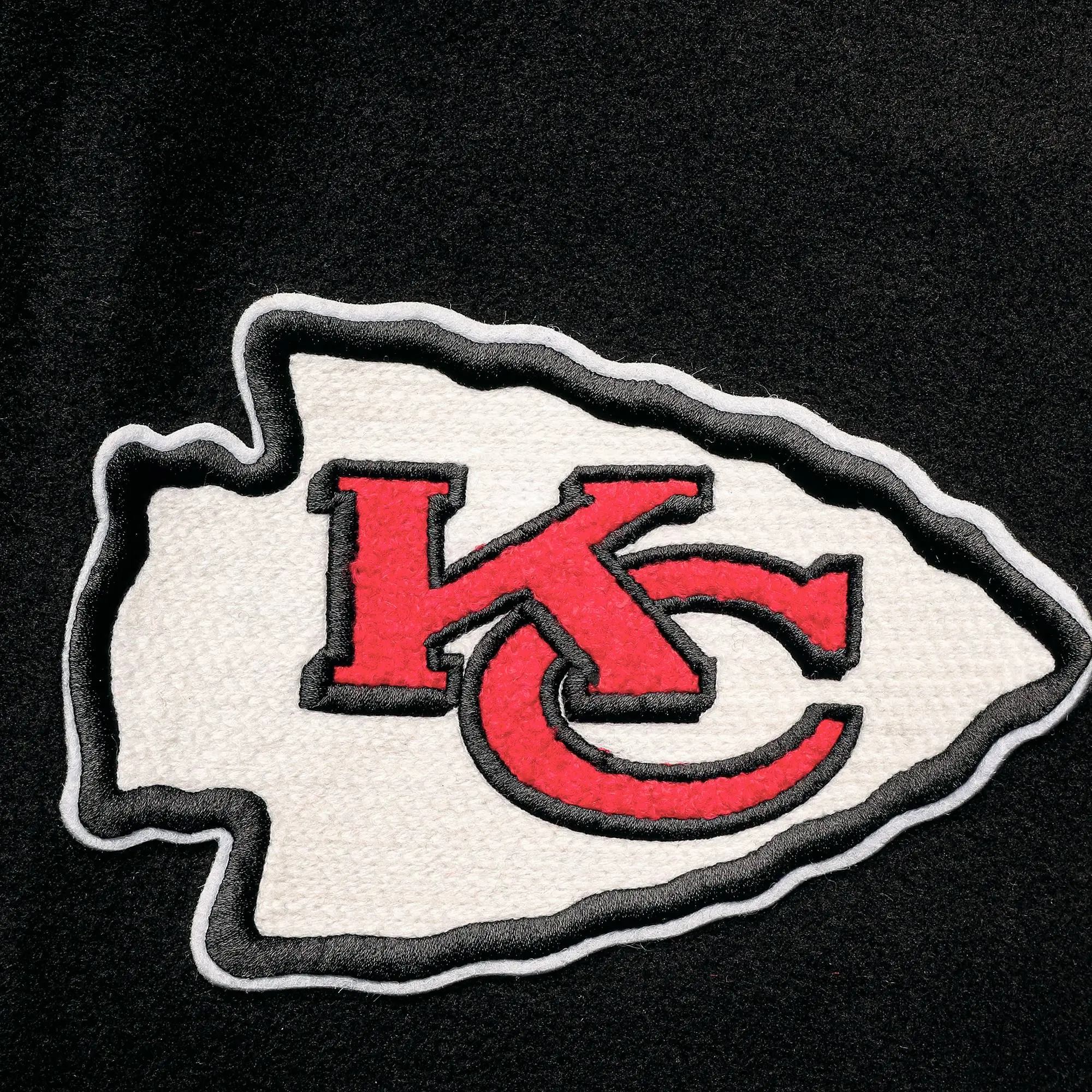 Kansas City Chiefs Classic Black & White Varsity Jacket - Image 3