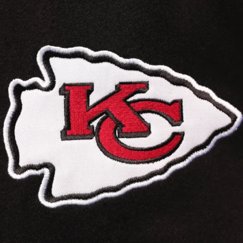 Kansas City Chiefs Heritage Full-Snap Black & Tan Varsity Jacket - Image 3