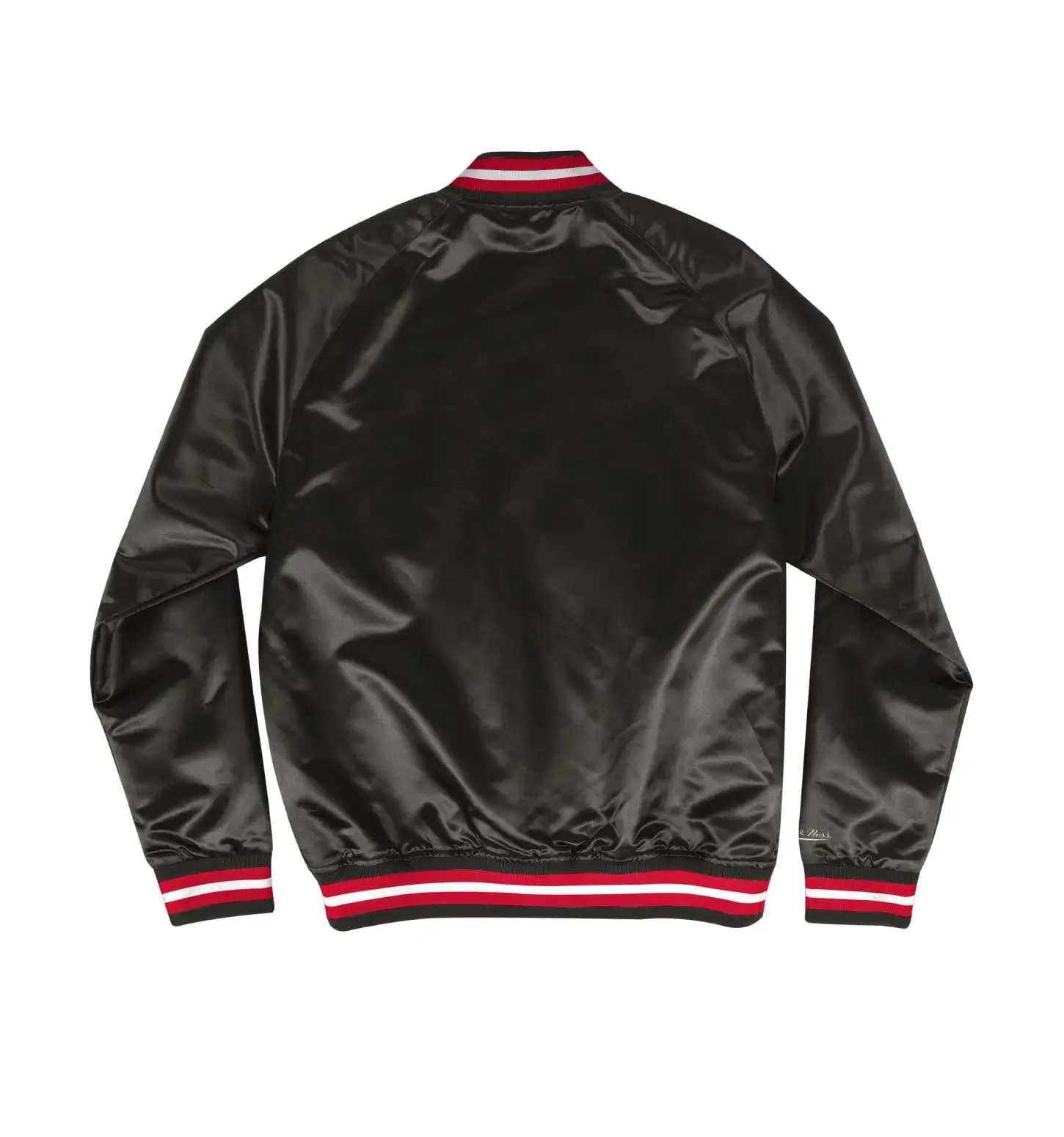 Atlanta Falcons Throwback Wordmark Satin Varsity Black Jacket - Image 2