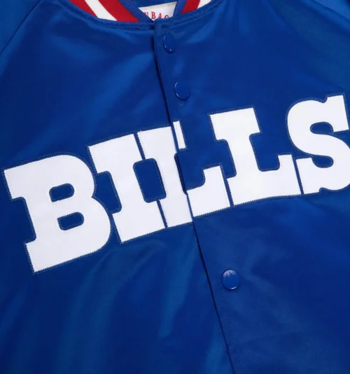 Buffalo Bills Lightweight Satin Full-Snap Varsity Blue Jacket - Image 3