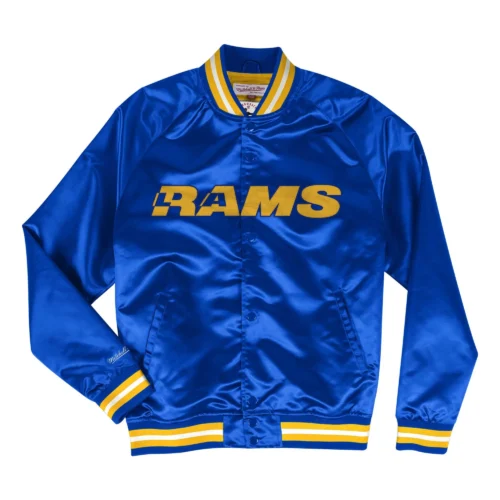 Los Angeles Rams Throwback Wordmark Satin Blue Jacket