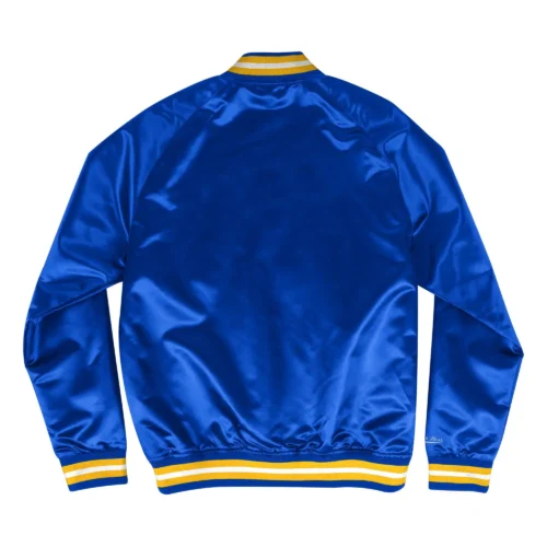 Alternative view of Los Angeles Rams Throwback Wordmark Satin Blue Jacket