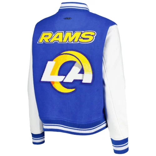 Alternative view of Los Angeles Rams Mash Up Women's Super Bowl Varsity Jacket