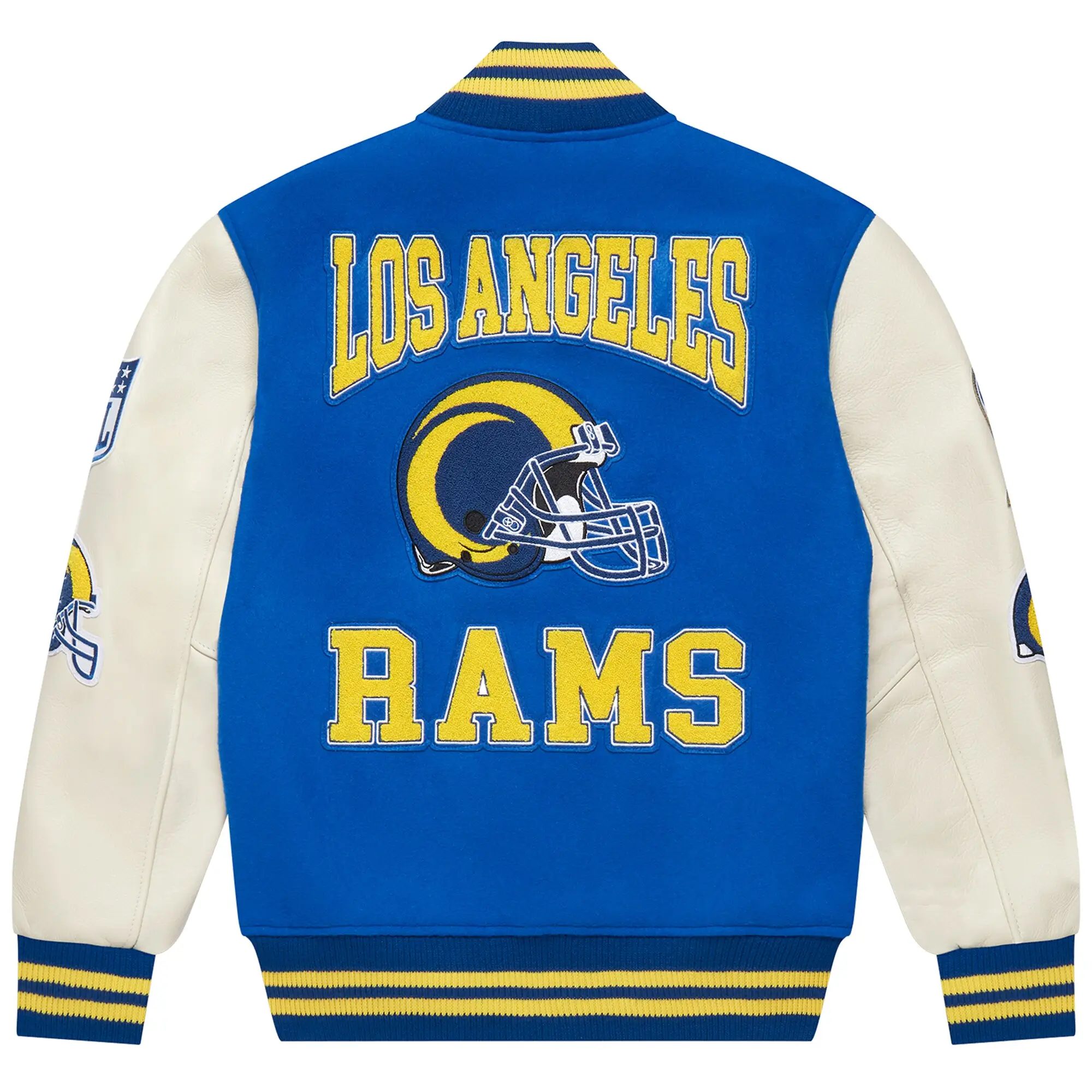 Los Angeles Rams Royal Full-Snap Wool & Leather Varsity Jacket - Image 6