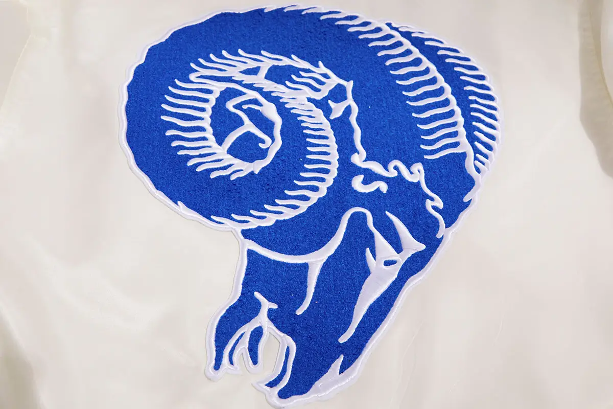 Los Angeles Rams Retro Classic Satin Varsity Jacket - Image 9
