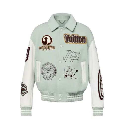 Louis Vuitton Blouson Light Green Bomber Varsity Jacket