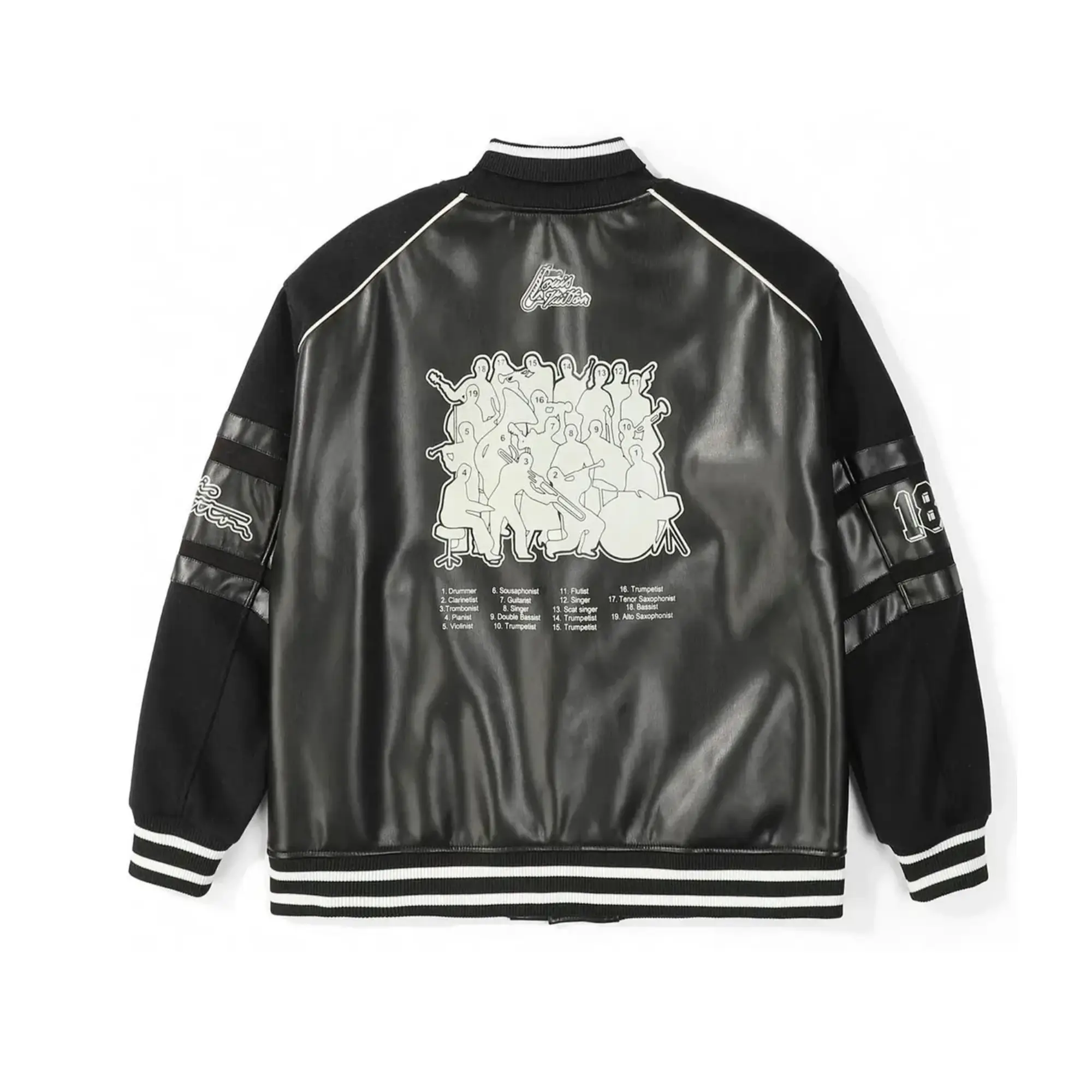 Louis Vuitton Musical Black Bomber Varsity Jacket - Image 2