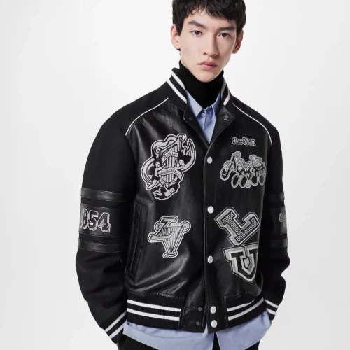 Louis Vuitton Musical Black Bomber Varsity Jacket - Image 5