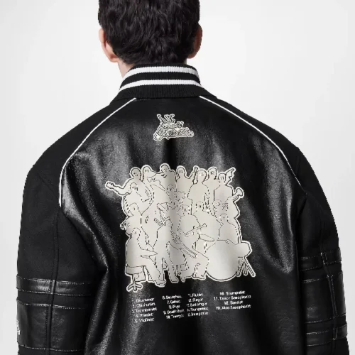Louis Vuitton Musical Black Bomber Varsity Jacket - Image 6