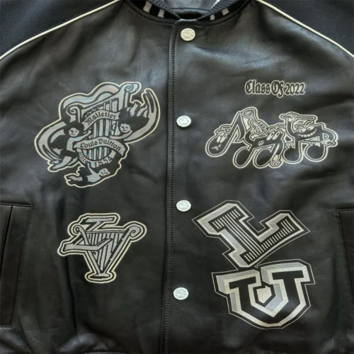 Louis Vuitton Musical Black Bomber Varsity Jacket - Image 3