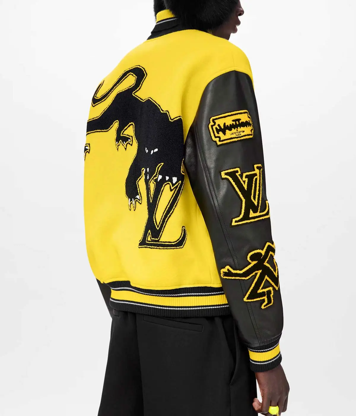 Louis Vuitton Panther Yellow & Black Bomber Varsity Jacket - Image 7