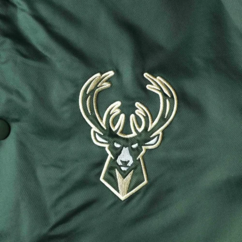 Milwaukee Bucks The Champ Satin Varsity Green Jacket - Image 3