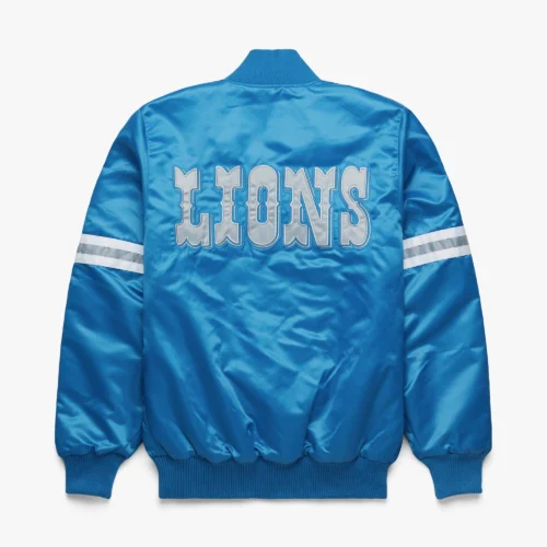 Alternative view of Detroit Lions Pick & Roll Blue Varsity Jacket