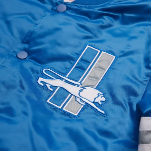 Detroit Lions Pick & Roll Blue Varsity Jacket - Image 3