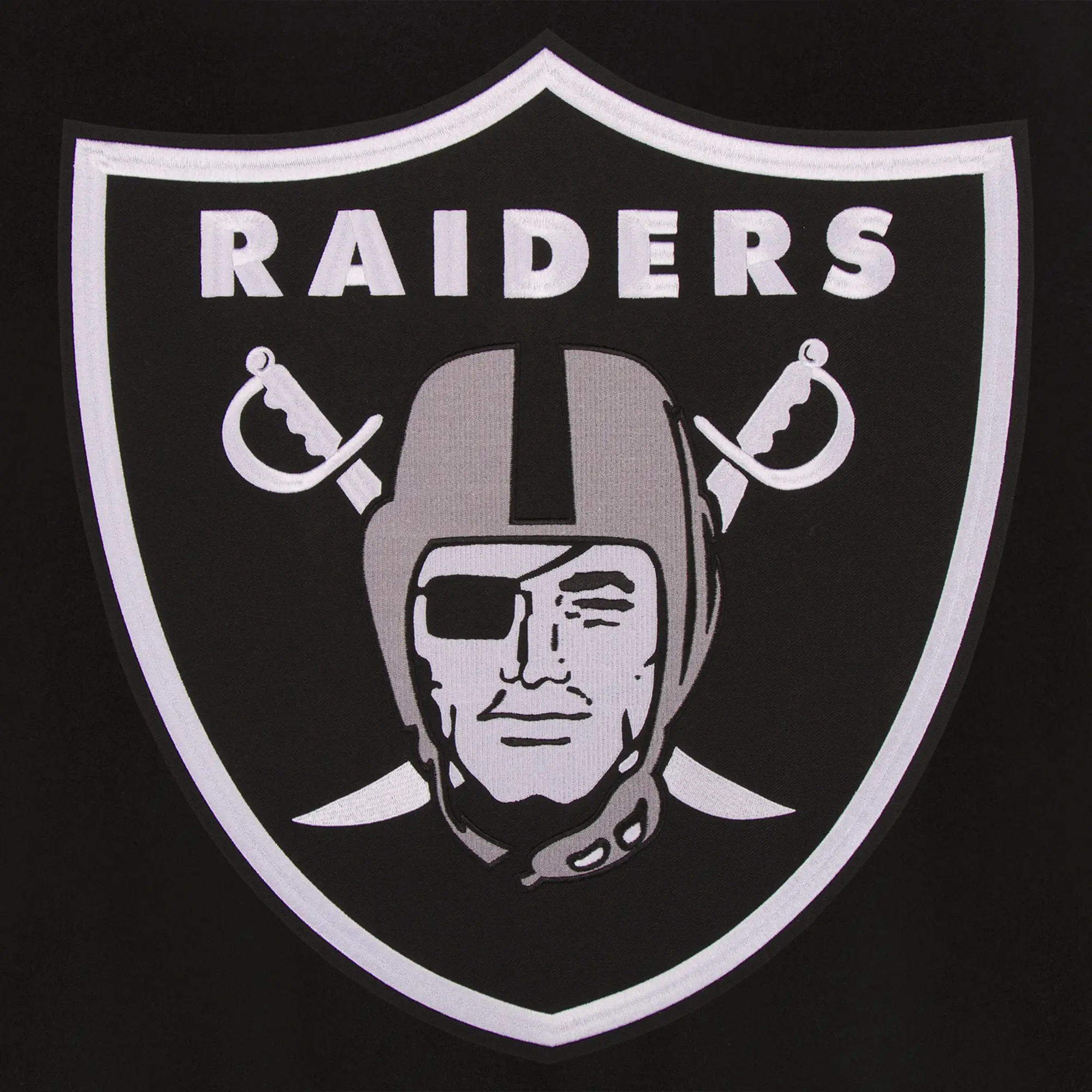 Las Vegas Raiders One Color Black Wool Varsity Jacket - Image 3