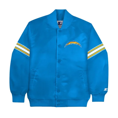 Los Angeles Chargers Pick & Roll Blue Satin Varsity Jacket