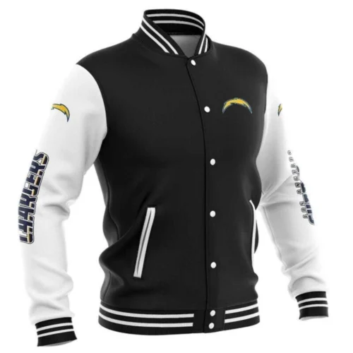 Los Angeles Chargers Baseball Black/White Satin Varsity Jacket