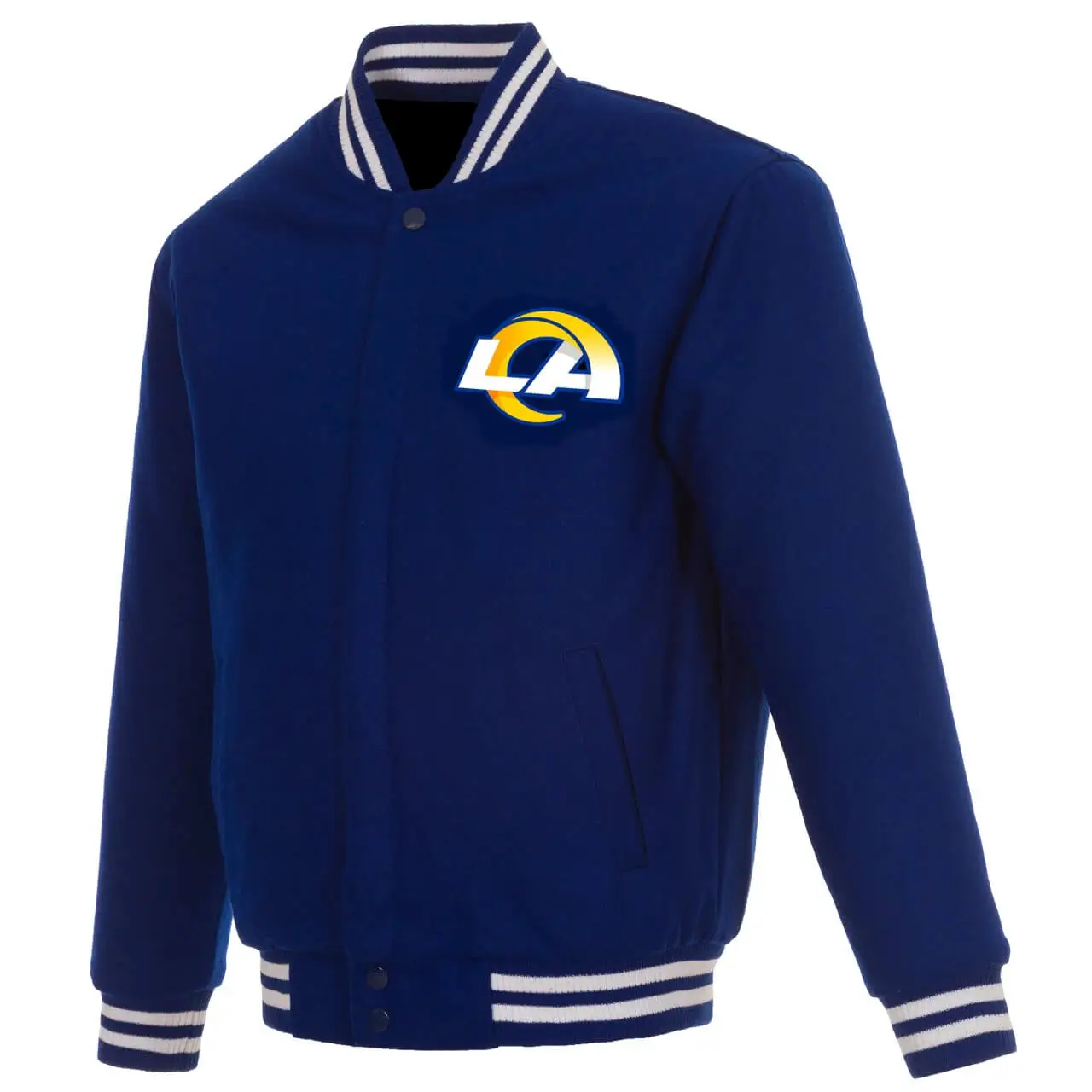 Los Angeles Rams LA One Color Blue Wool Varsity Jacket