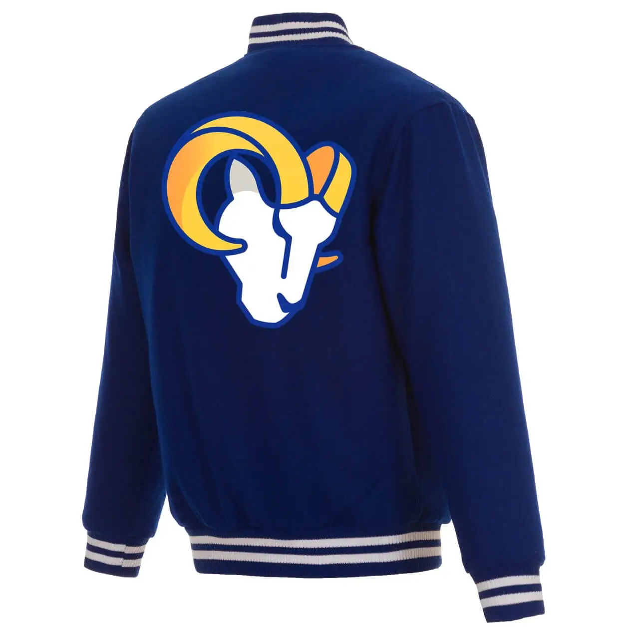 Los Angeles Rams LA One Color Blue Wool Varsity Jacket - Image 2