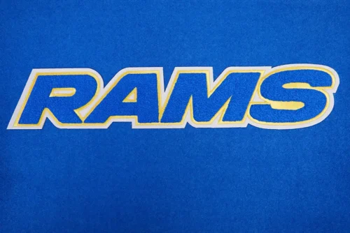 Los Angeles Rams Classic Blue Wool & Leather Varsity Jacket - Image 5