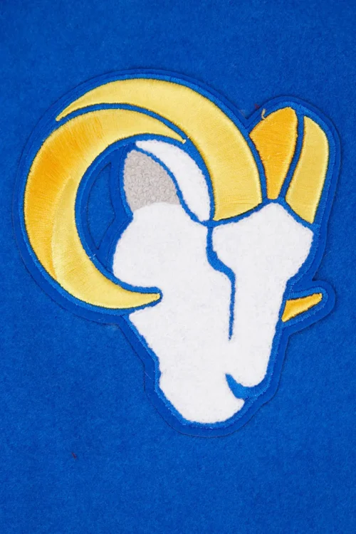 Los Angeles Rams Classic Blue Wool & Leather Varsity Jacket - Image 6