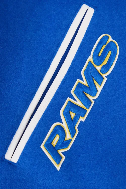 Los Angeles Rams Classic Blue Wool & Leather Varsity Jacket - Image 7