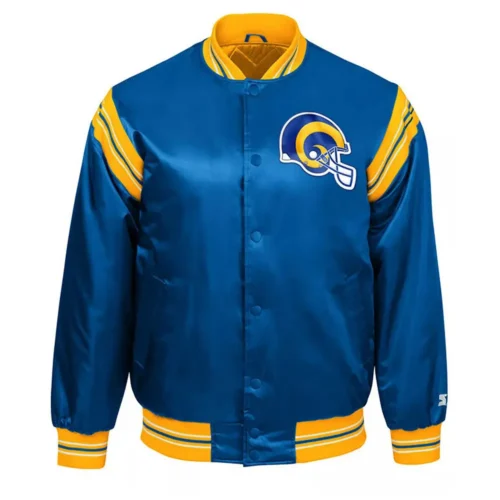 Los Angeles Rams The Enforcer Royal Blue Satin Varsity Jacket