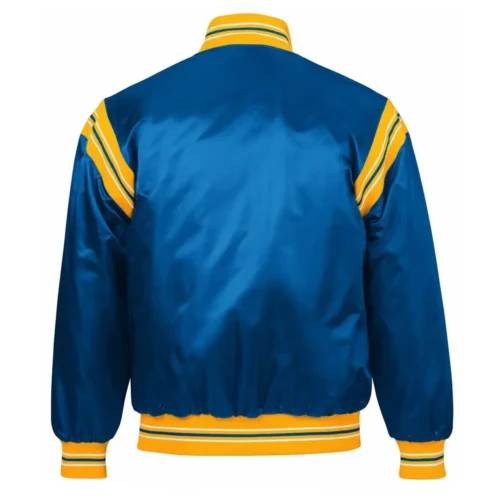 Alternative view of Los Angeles Rams The Enforcer Royal Blue Satin Varsity Jacket