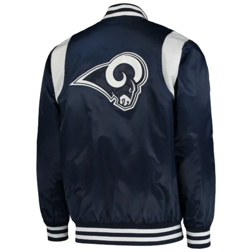 Alternative view of Los Angeles Rams The Prime Time Navy Blue Varsity Jacket