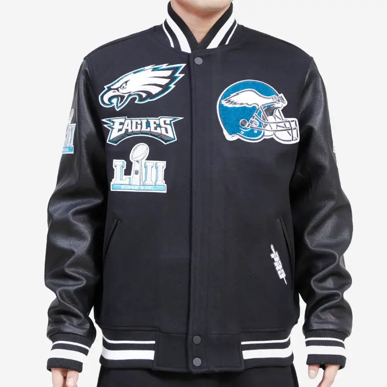 Philadelphia Eagles Mashup Wool & Leather Varsity Jacket