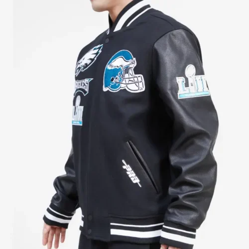 Alternative view of Philadelphia Eagles Mashup Wool & Leather Varsity Jacket