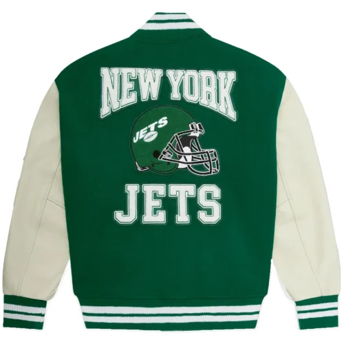 Alternative view of New York Jets Wool & Leather Full-Snap Varsity Jacket