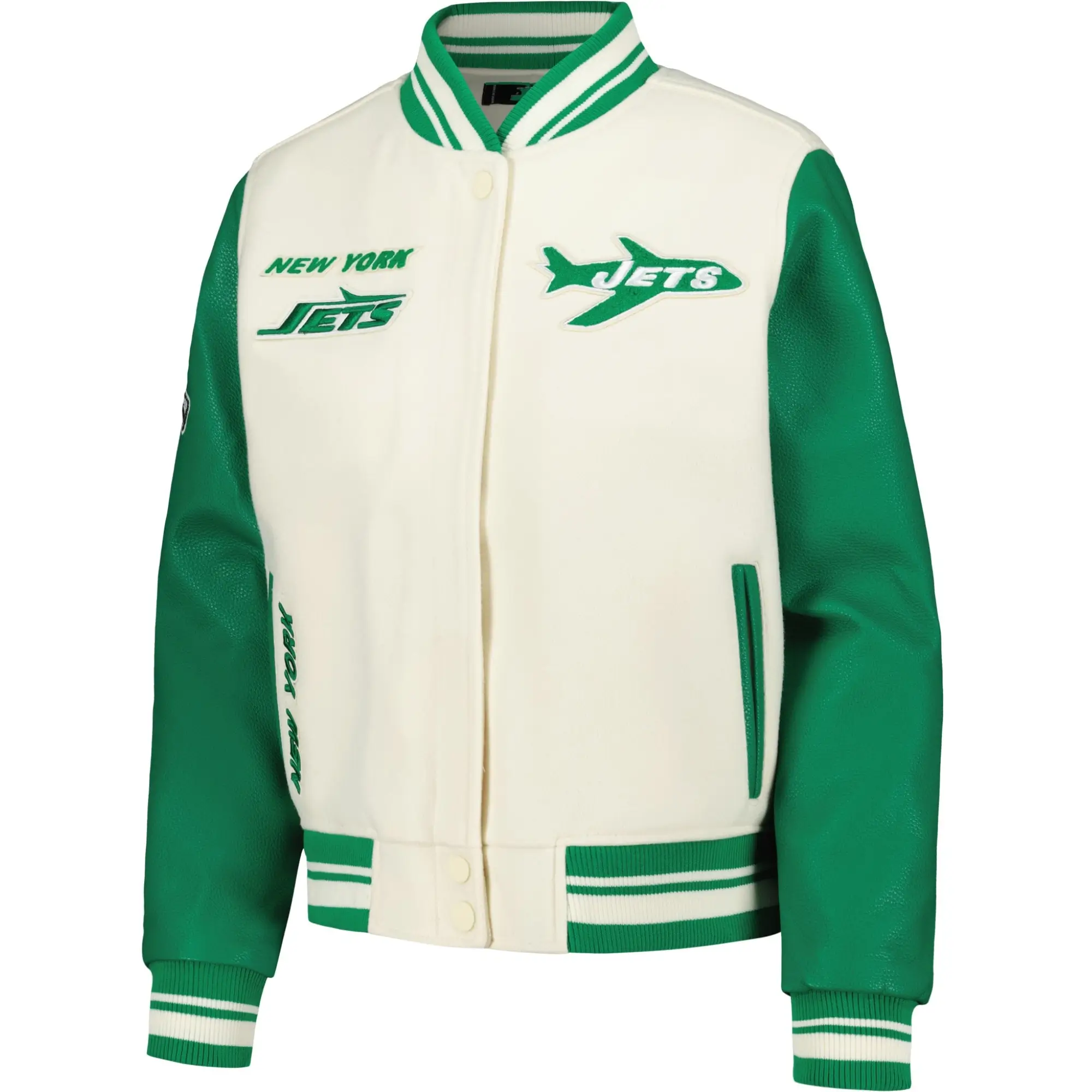 New York Jets Retro Classic Vintage Wool & Leather Varsity Jacket