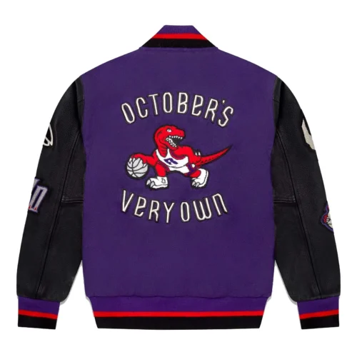 Alternative view of OVO Mitchell And Ness '95 Toronto Raptors Full-Snap Varsity Jacket Purple