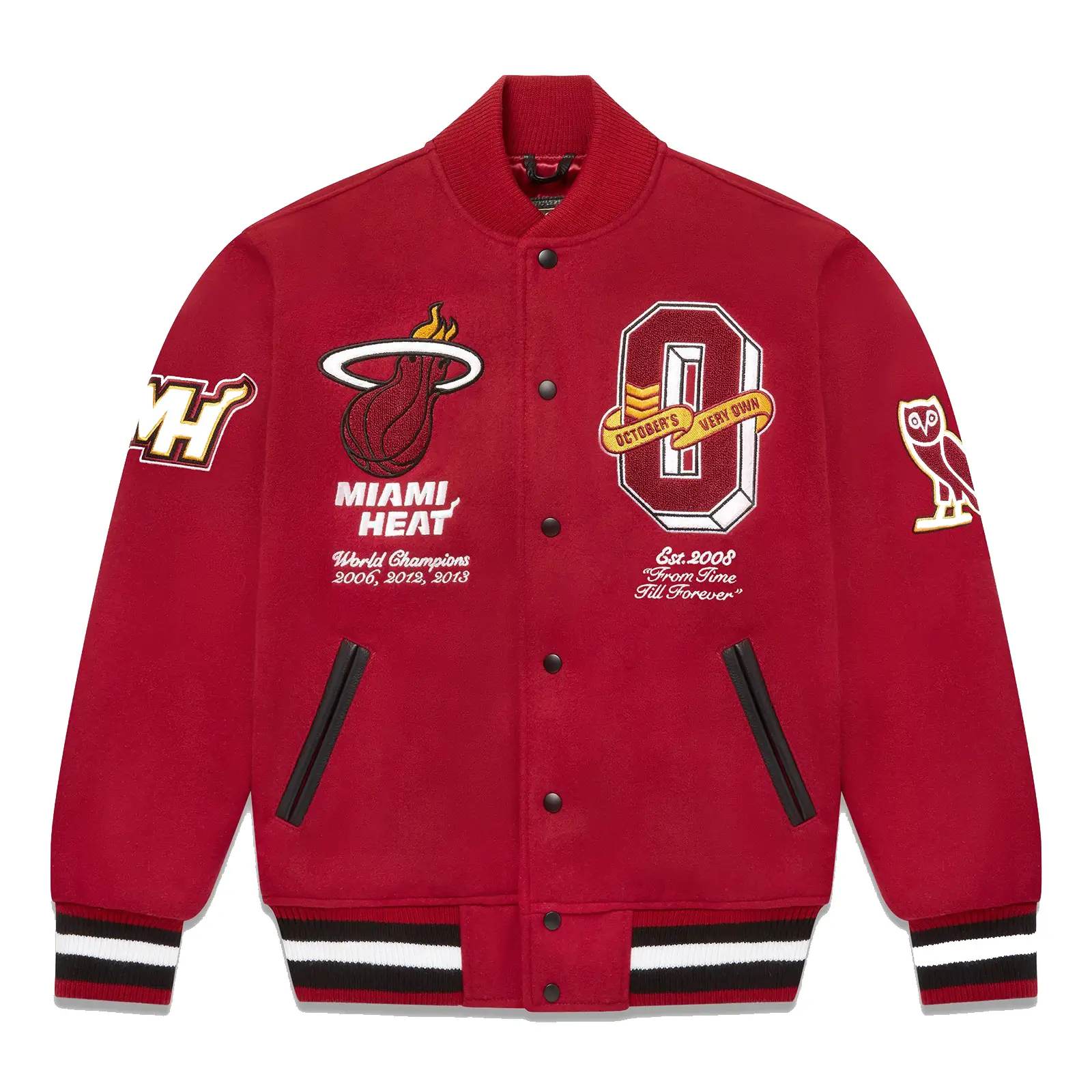 Miami Heat Full-Snap Wool Varsity Jacket - Maroon