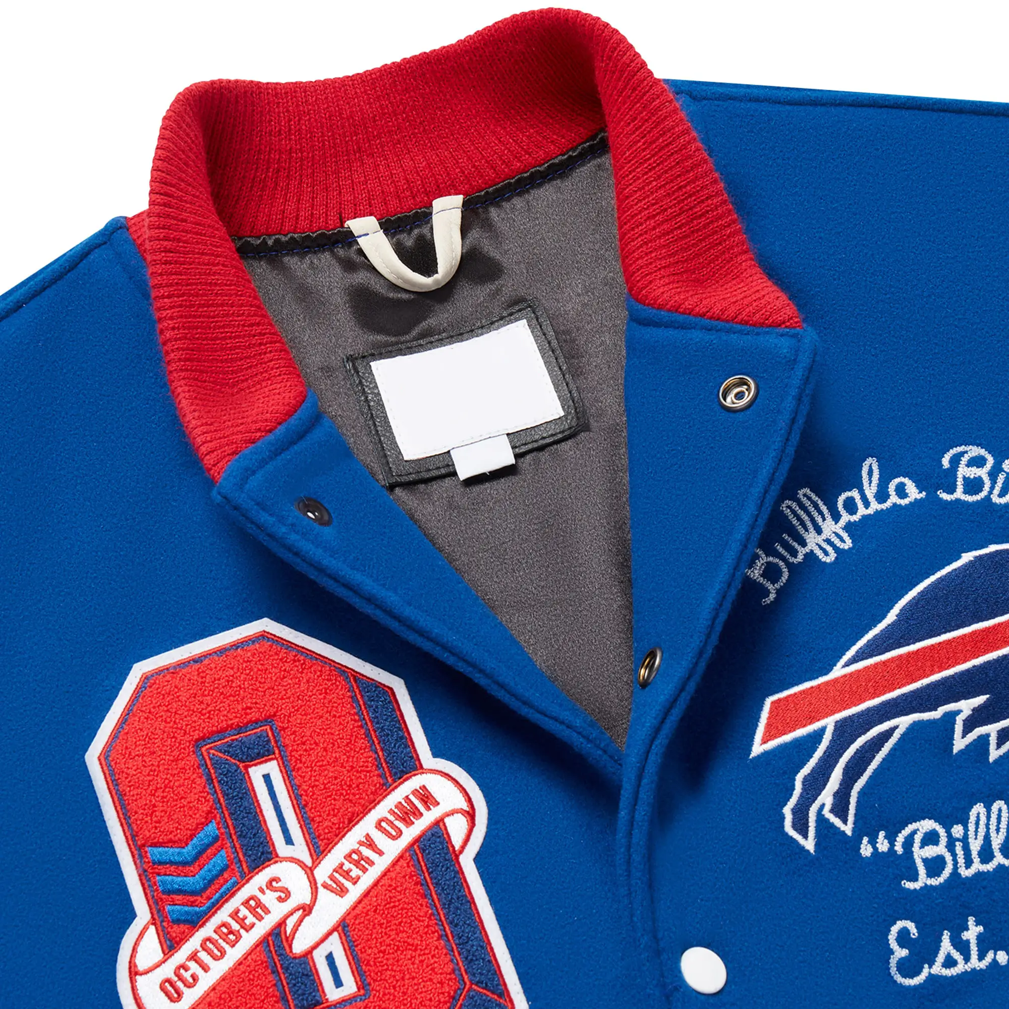 Buffalo Bills Royal Full-Snap Wool & Leather Varsity Jacket - Image 3