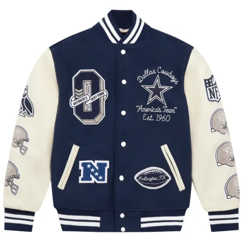 Dallas Cowboys Full-Snap Wool & Leather Varsity Jacket