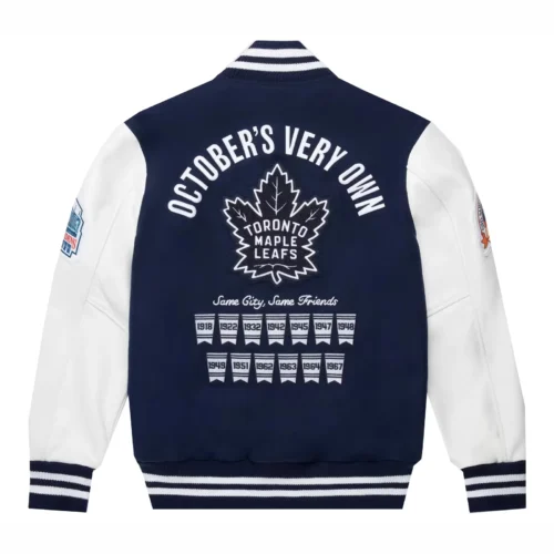 Alternative view of Toronto Maple Leafs Full-Snap Wool & Leather Varsity Jacket - Blue