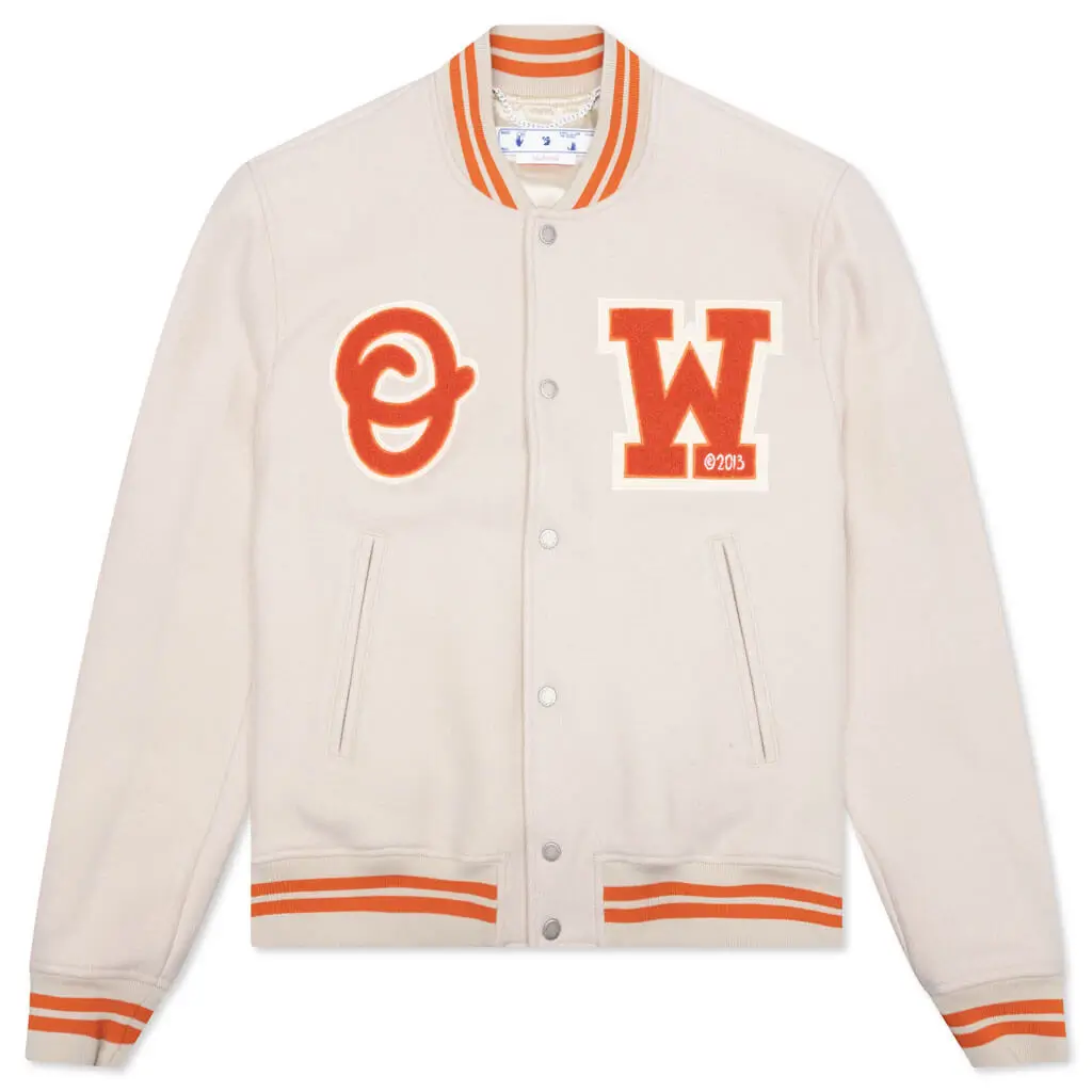 Off-White OW Patch Cream Varsity Jacket
