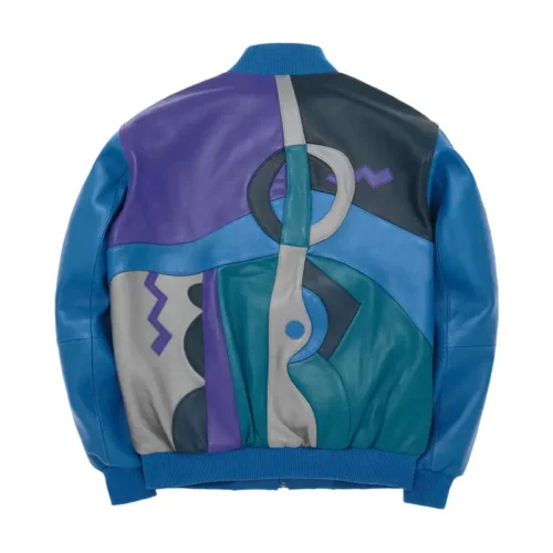 Alternative view of Pelle Pelle Picasso Plush Sky Blue Leather Jacket